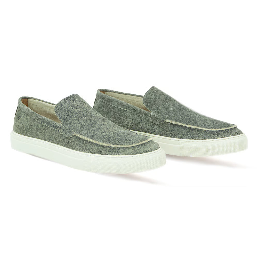 Men’s Gray Suede Leather Loafers