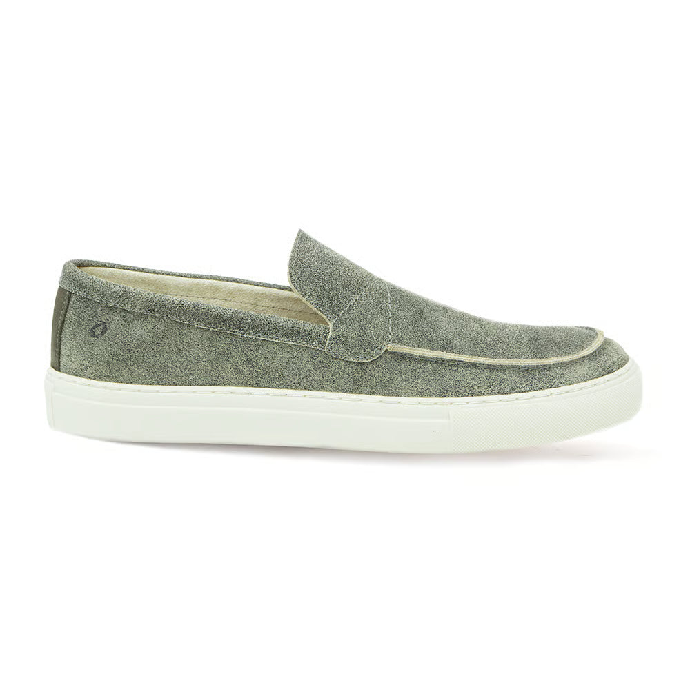Men’s Gray Suede Leather Loafers